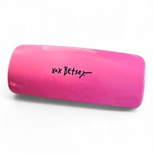 Authentic BETSEY JOHNSON Bright Pink Hardshell Eyeglasses Case NWOT